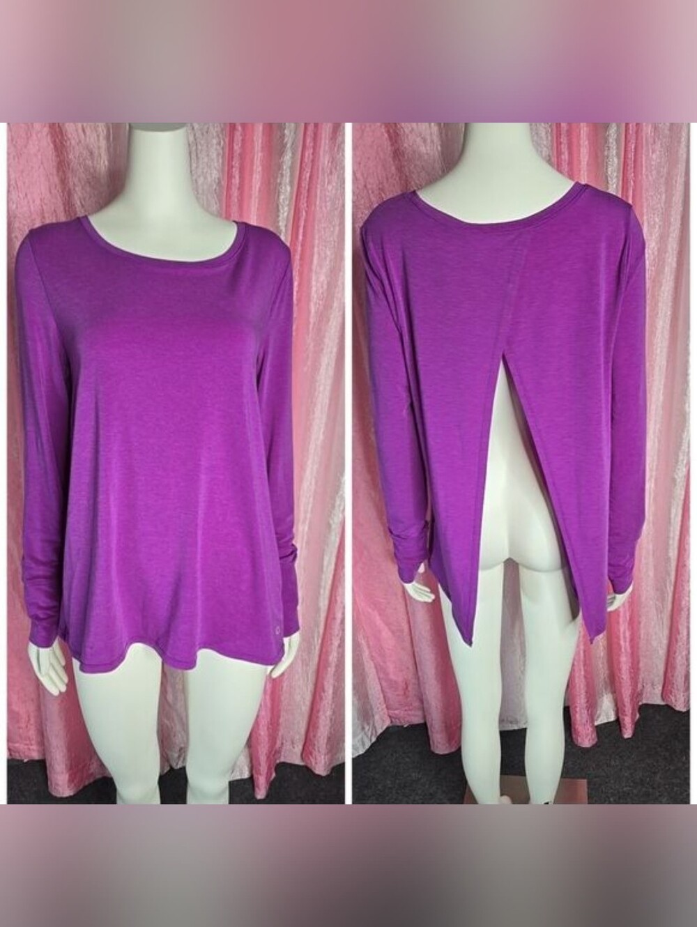 Gap Fit Breathe Purple Fly Away Athleisure Active Top Size Medium